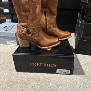 Freebird Tan Heeled Leather Boots